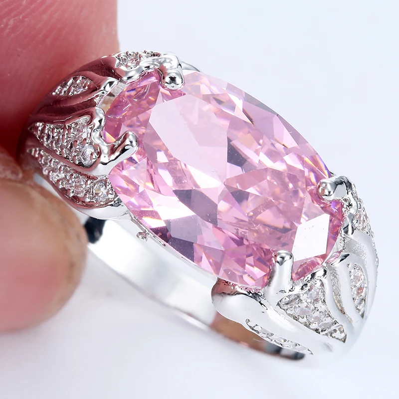 RBNYD горячее Сверкающее розовое Красное овальное штабелируемое кольцо с