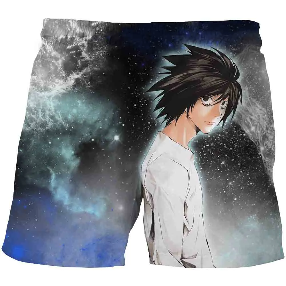 

New Anime 3D Printed Men's Casual Death Note Shorts Quick Dry Beach Shorts Men's Outdoor Trousers Jogging Men's Casual Shorts