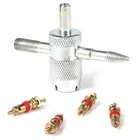 Стандартный инструмент для ремонта 4-ходовых клапанов шин для автомобиля, велосипеда инструмент для снятия шин + комплект из 4 стержней