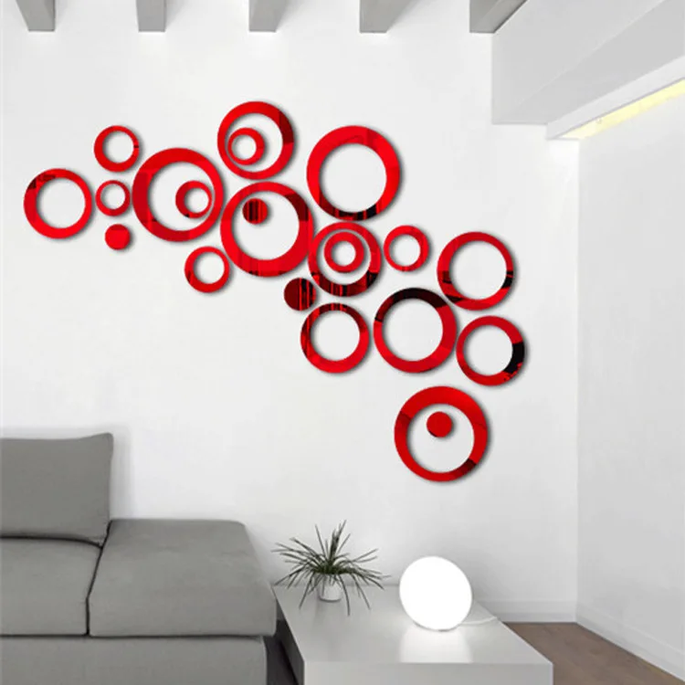 

New Mirror Circle Wall Sticker Crystal Personality DIY Three-dimensional Wall Sticker 3D Fashion Combination Mirror Sticker