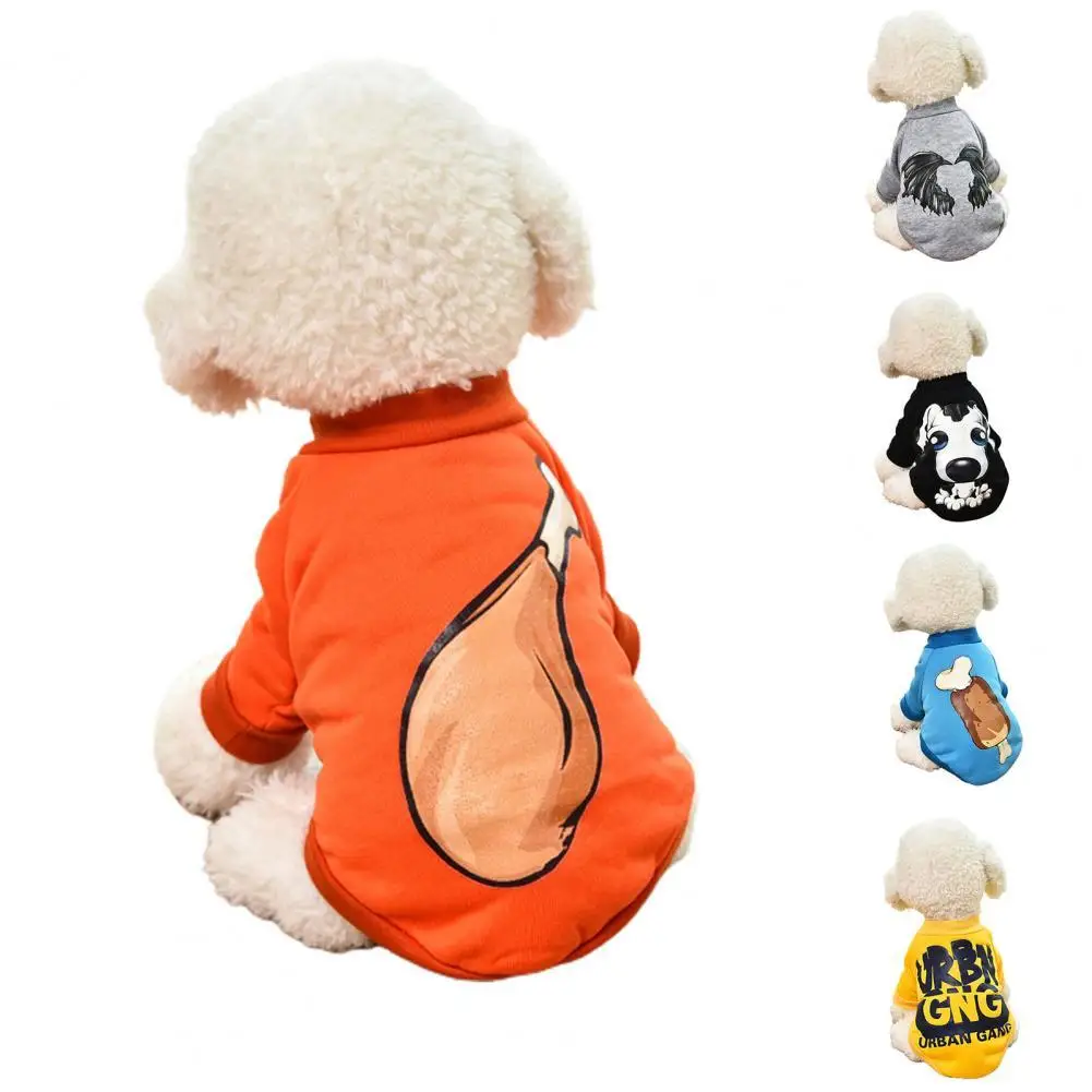 

50% Hot Sales!!! Pet Clothes Cartoon Print Warm Soft Teddy Sweater for Outdoor Activity
