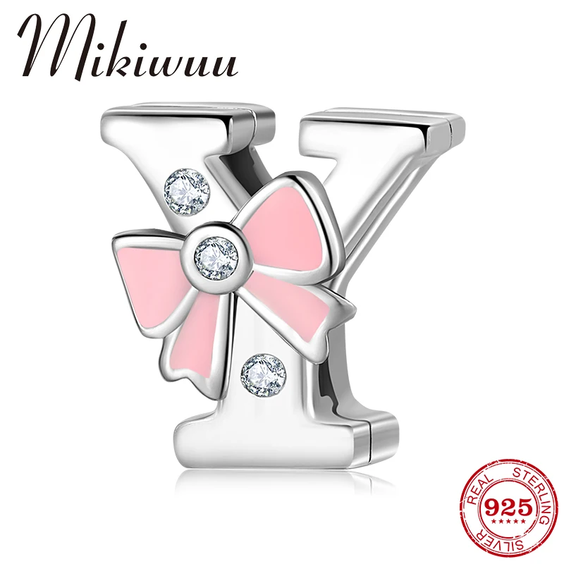 Аутентичные бусины зажимы в виде букв и бантов из искусственного серебра 100%