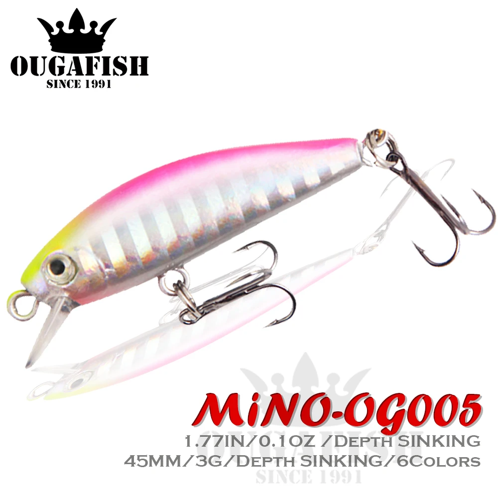 

2021 Mino Fishing Lure Sinking Weight 3g Minnow Bait Fish Hard Double Hooks Pike Lure Trolls Winter Carp Fishing Accessoires
