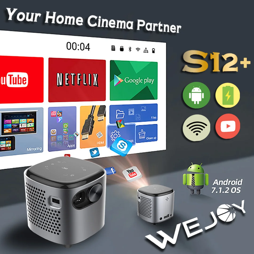 [Обновление 2021] WEJOY DL S12 + мини проектор Pico 1080P FHD Smart Android Портативный светодиодный
