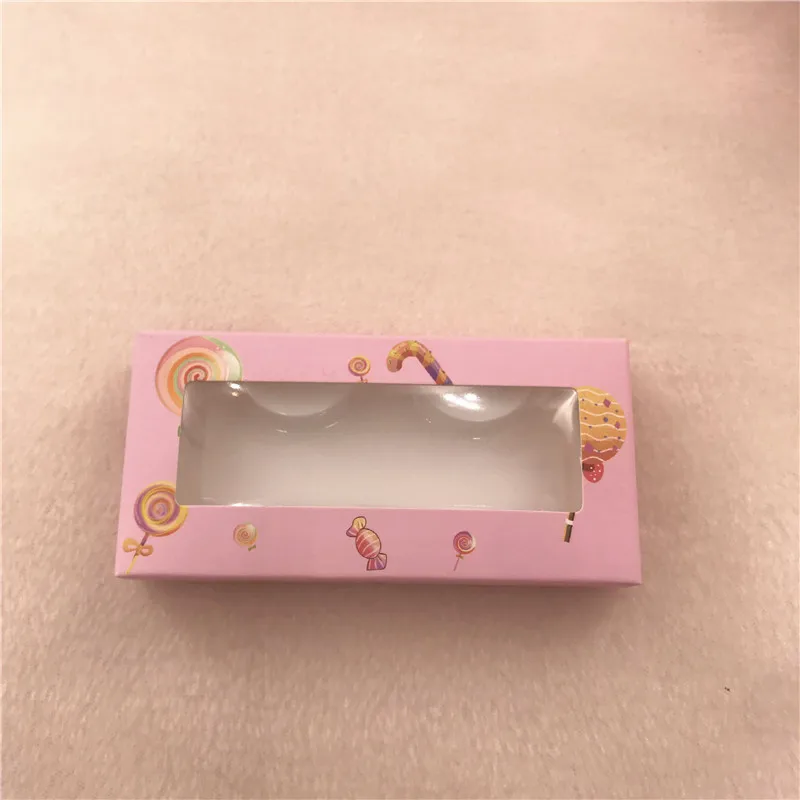 Pink Lollipop Бумажная коробка для ресниц голубой розовый Цвет Мягкая пустая пользовательская упаковка для ресниц - Цвет: Pink Lollipop