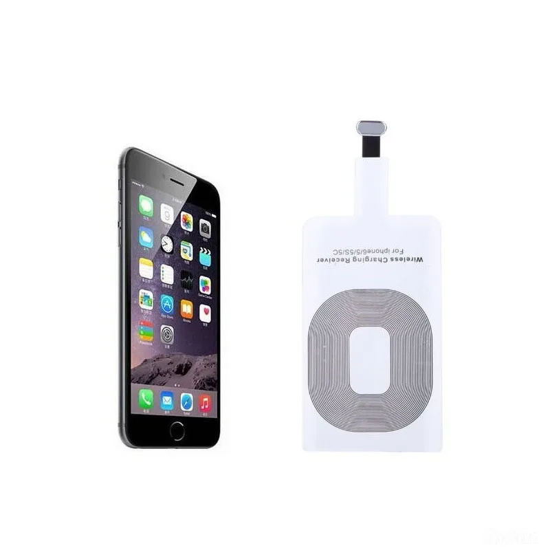 Ультратонкая беспроводная катушка Qi Standard для зарядки для iPhone 5 5S 6Plus 6S 6SPlus 7 8 7Plus Smart Адаптер.