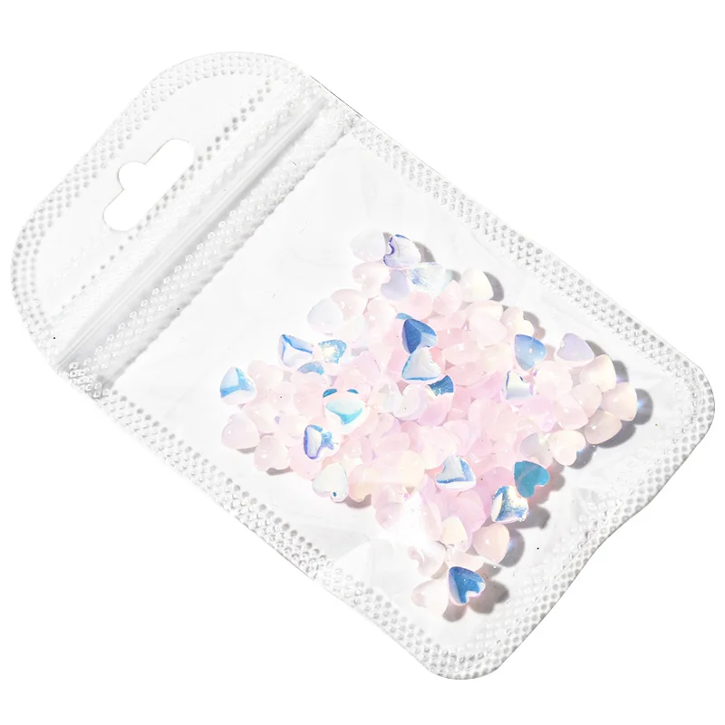 100 шт 3D в форме сердца кошачий глаз камень наклейка для ногтей 8 мм цветной дизайн