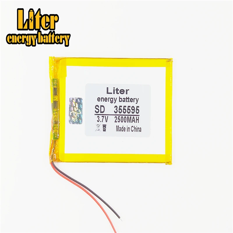 3.7V 2500mAH 355595 Polymer lithium ion / Li-ion battery for TOY POWER BANK GPS mp3 mp4 | Электроника