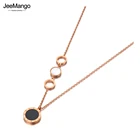 JeeMango, богемный ожерелье из нержавеющей стали с римскими цифрами, ожерелье, ювелирные изделия, Пляжная ракушка, подвеска, ожерелье для женщин JN20217