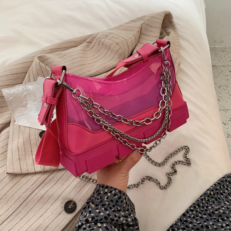 

2021 Новая модная Изысканная сумка для покупок, индивидуальная повседневная женская сумка-тоут, Наплечные сумки, женская прозрачная сумка на ...