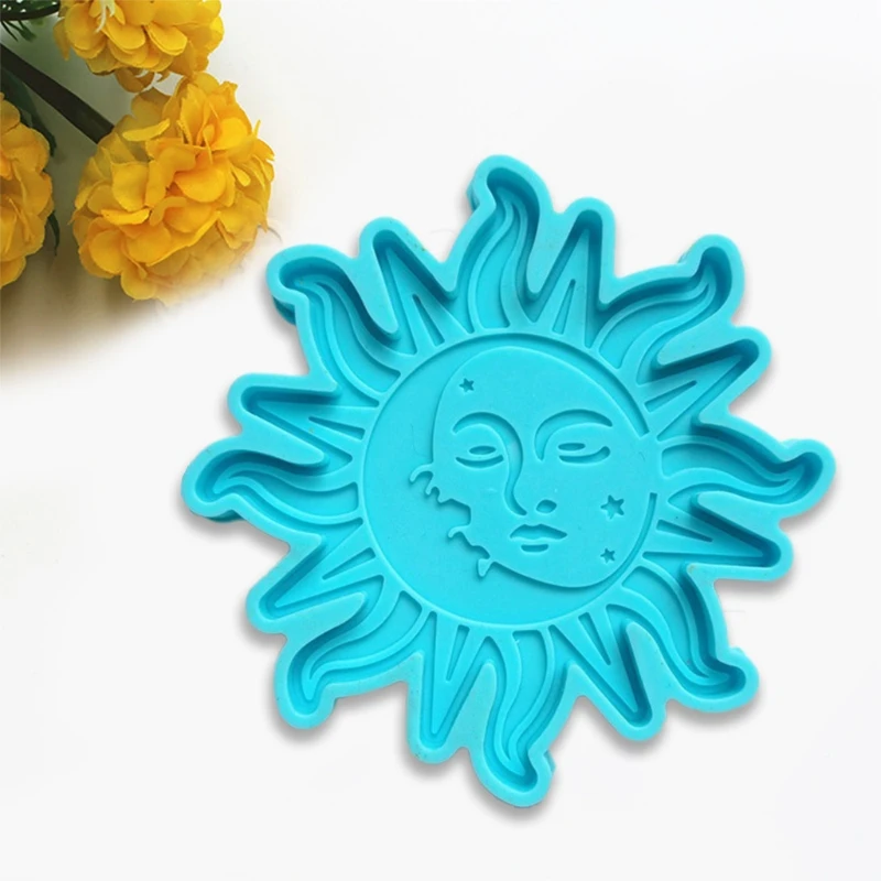 

Silicone Molds Sun Moon Coaster Epoxy Molds Resin Casting Molds for Craft Making Agate Slice Coasters Cup Mats