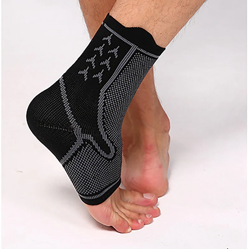 1 шт. Поддержка печатных дышащая трикотажная компрессионный рукав на ногу с