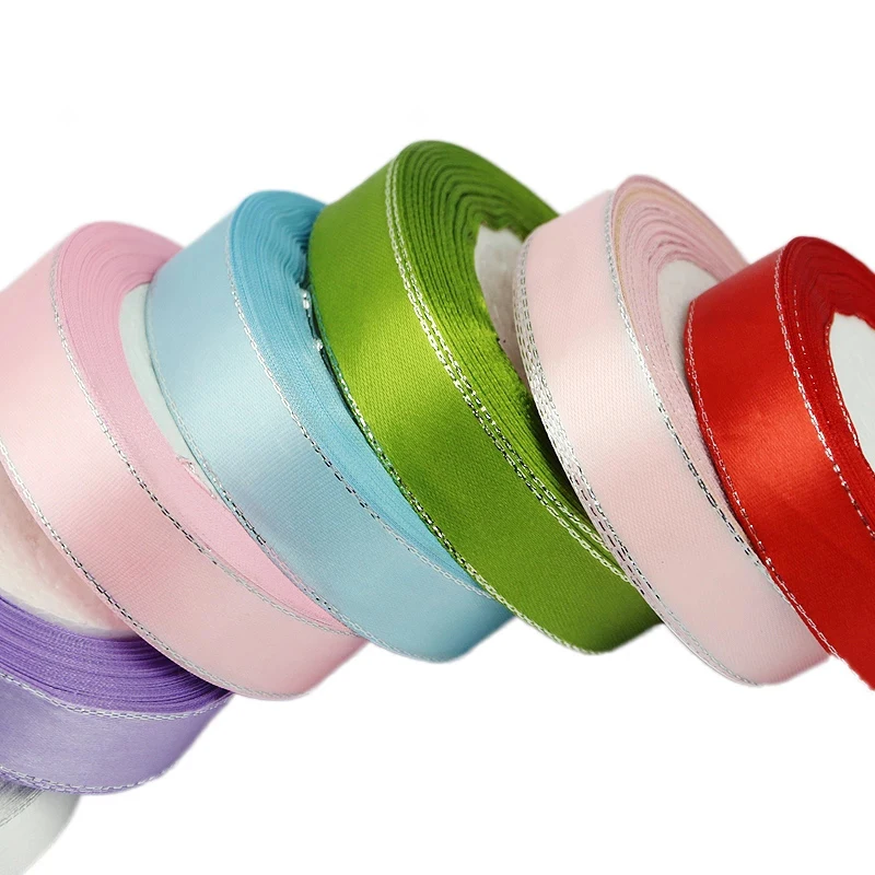 

(25 ярдов/партия) 20 мм Серебряная Атласная Лента, оптовая продажа, высококачественные ленты для упаковки подарков