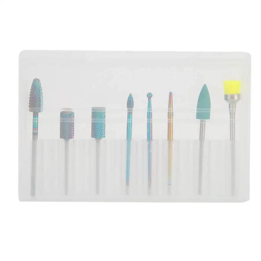 Набор фрез для маникюра комплект из 8 насадок вольфрамовой стали полировки