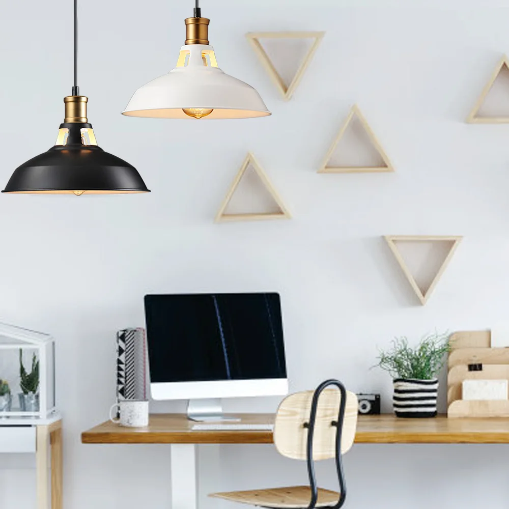 

Black vintage industrial pendant light nordic retro lights iron lampshade loft edison lamp metal cage dining room Countryside