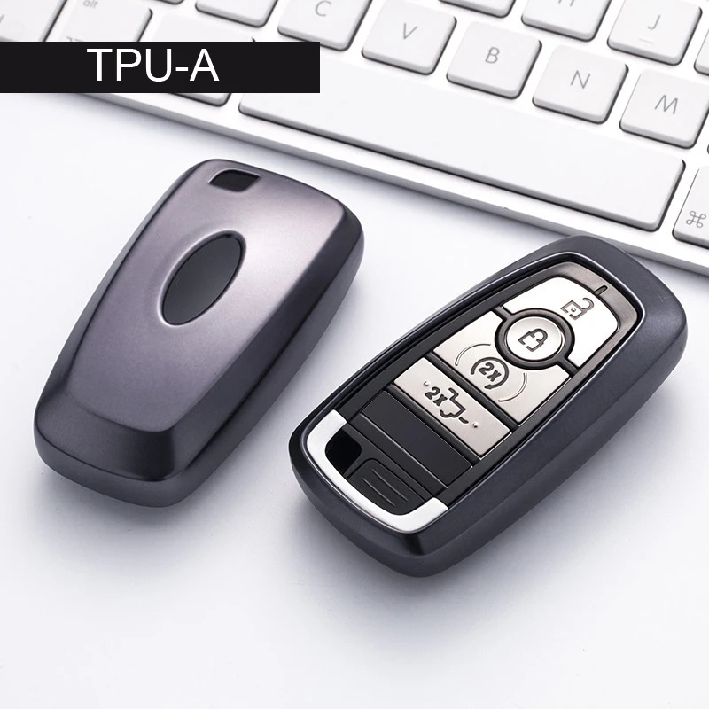 A Pcmos ТПУ чехол для ключей автомобиля для Ford Fusion Mondeo Mustang Explorer Edge Fob оболочка Защитная Наклейка - Название цвета: A