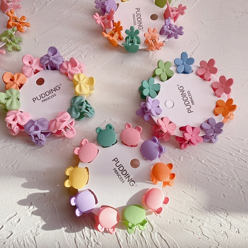 

10 Pcs Small Baby Girls Mini Hairpin Mix Color Hair Claw Clips for Kids Hairpins Headwear Accessories Hair Bangs Crab Claw