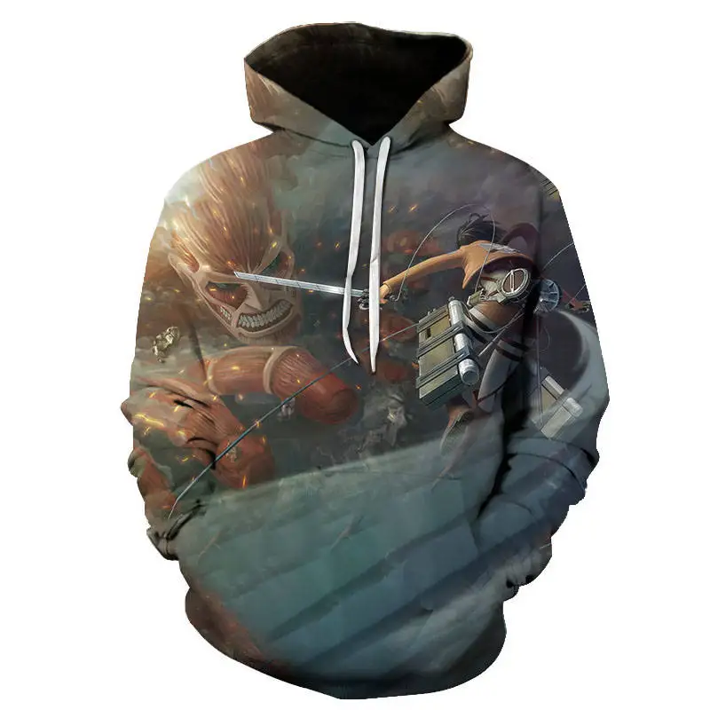 

Anime Hoodies Attack on Titan 3D Print Hoodie Sweatshirts Sudaderas Harajuku Streetwear Women Men Clothes Men's Sets Tracksuit