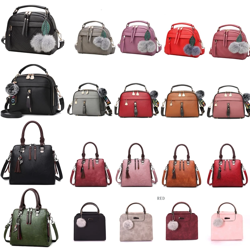 

PU Leather Handbag For Women Girl Fashion Tassel Messenger Bags With Ball Bolsa Female Shoulder Bags Ladies Party Crossby Bag
