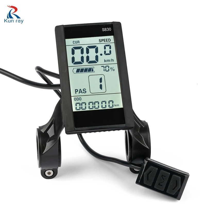 kunray lcd ebike display with e bike controller 36v brushless controller 350w 24v 48v battery power mileage speed time usb phone free global shipping