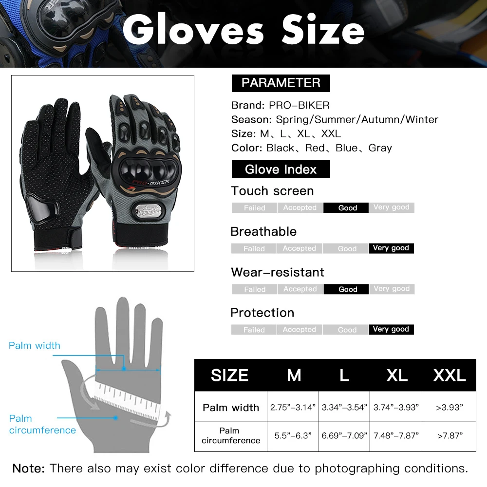 

Motorcycle Gloves Outdoor Luvas Guantes Moto Motocross Breathable Full Finger Racing Motorbike Bicycle Glove Protective Gears