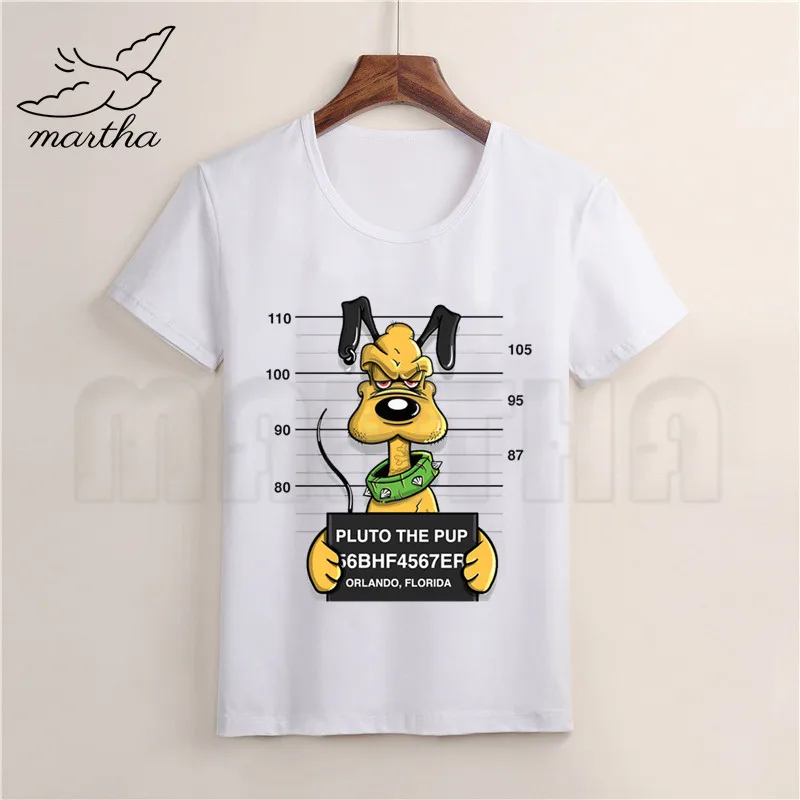 Белая футболка с изображением Микки Мауса и забавной собаки Футболка принтом из