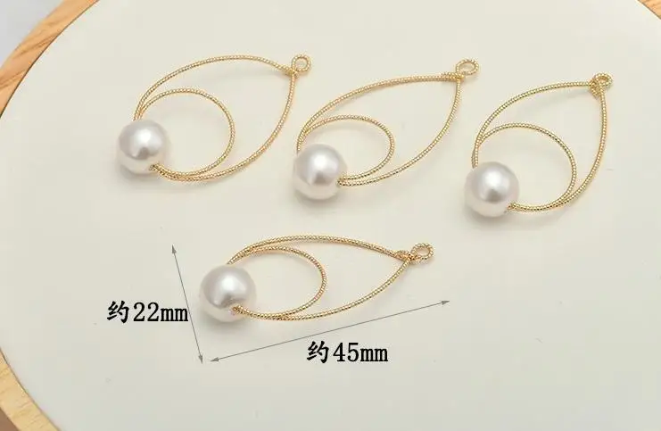 Серьги с цветным покрытием и жемчугом 18 К|Ювелирная фурнитура компоненты| |