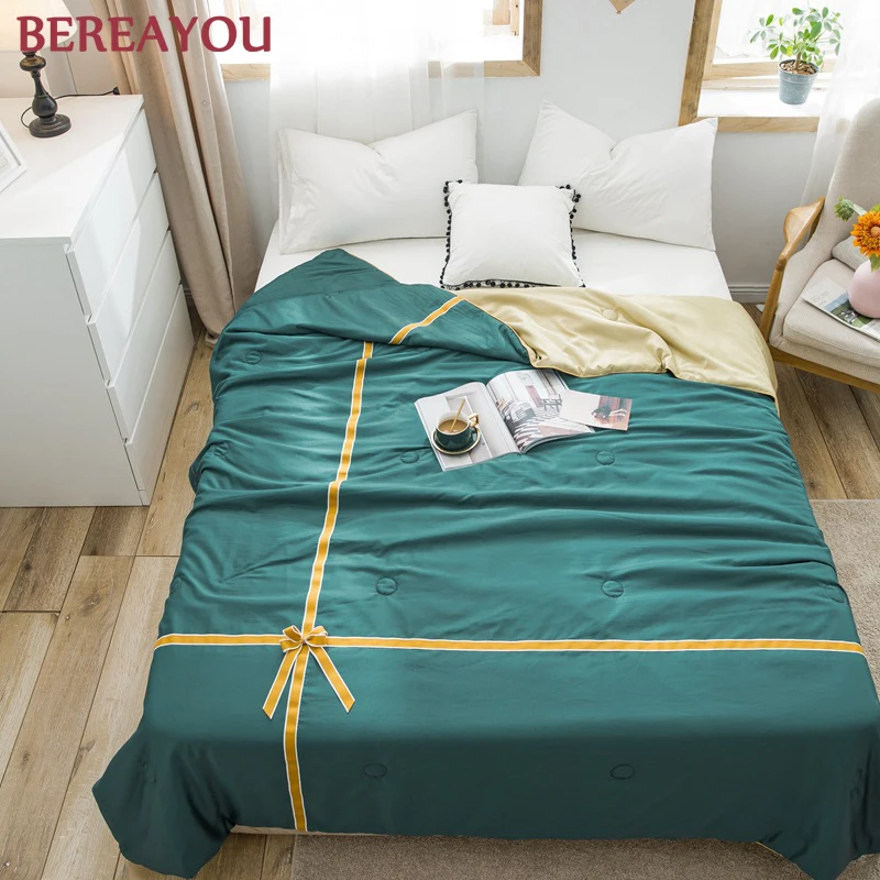 Роскошное стеганое одеяло с эффектом потертости Хлопковое наполнителем летнее