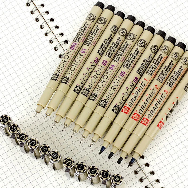 Набор маркеров Pigma Color Micron набор кистей для рисования 005 01 02 03 04 05 08 1 0 2 3