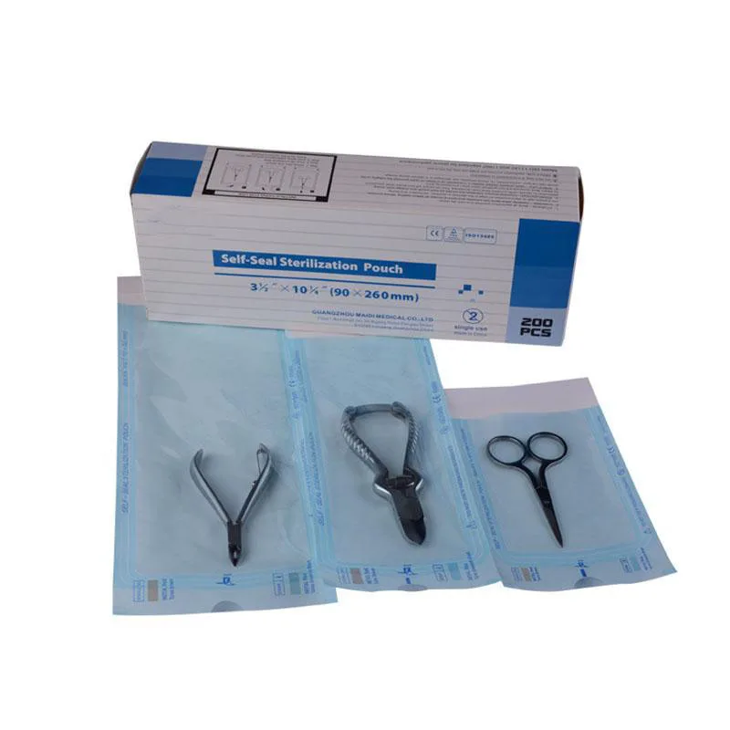 Самозапечатывающаяся стерилизационная сумка одноразовая для хранения педикюра