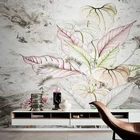 Настенные 3D-обои на заказ, фотообои с искусственными листьями для стен, гостиной, спальни, домашний декор, водонепроницаемые фрески 3D