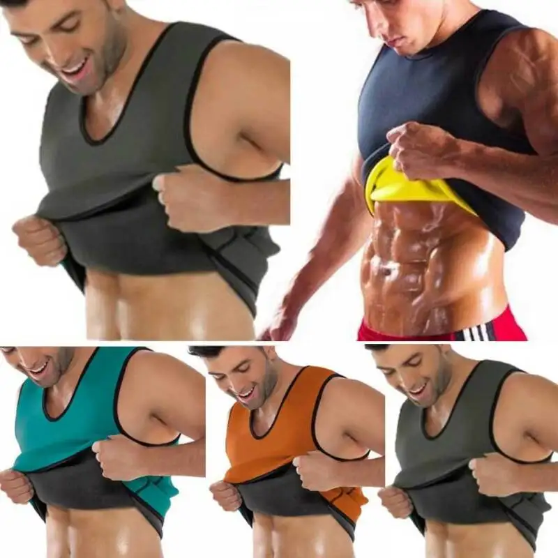 Men Gym Neoprene Vest Sauna Ultra thin Sweat Shirt Body Shaper slimming Corset Mens Suits Shapewear M-4XL 3FS | Мужская одежда