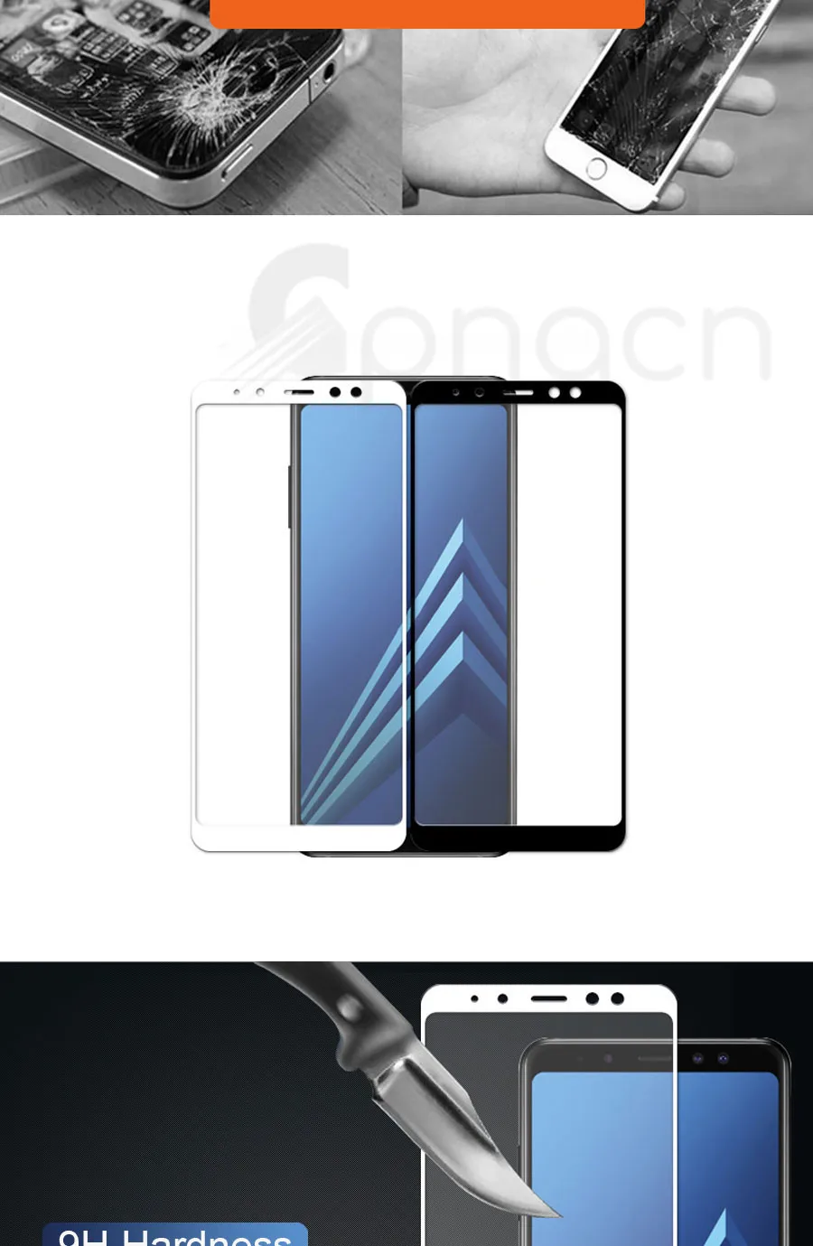 9D закаленное стекло для samsung Galaxy A3 A5 A7 A5 A7 A9 A6 A8 Plus Защитная пленка для экрана