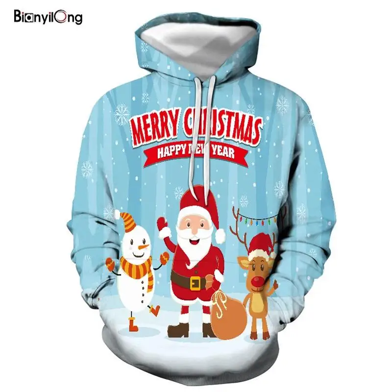 Новинка 2019 года толстовки с капюшоном для мужчин на Рождество новая осенне