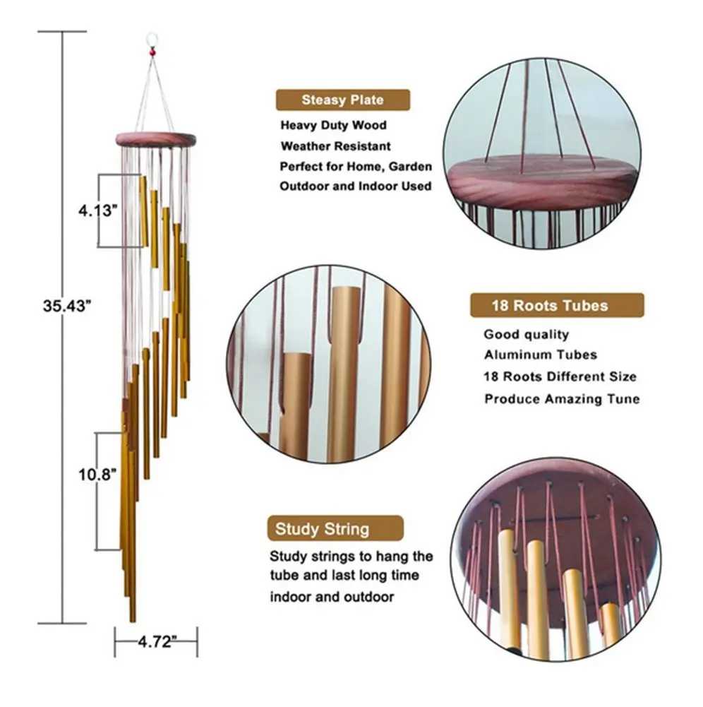 

Wind Chimes Elegant Chimes Scrub Hollow Out Tuning Tubes Music Bell Decoration