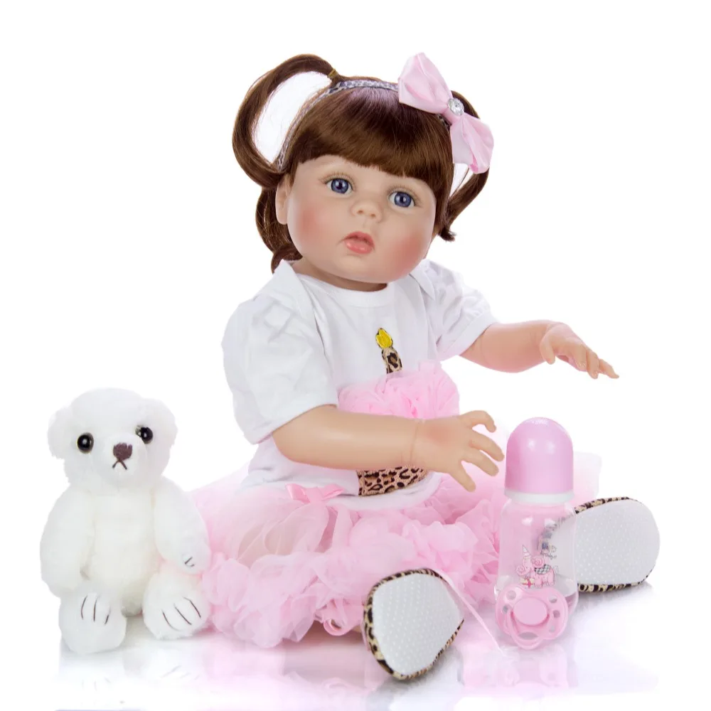 

Bebes reborn victoria girl dolls 22" full body silicone baby dolls for children gift can enter water bonecas brinquedo menino