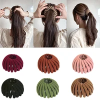 misananryne women ponytail holder headwear bird nest hair claw expanding velvet hair accessories fashion buckle hairpins
