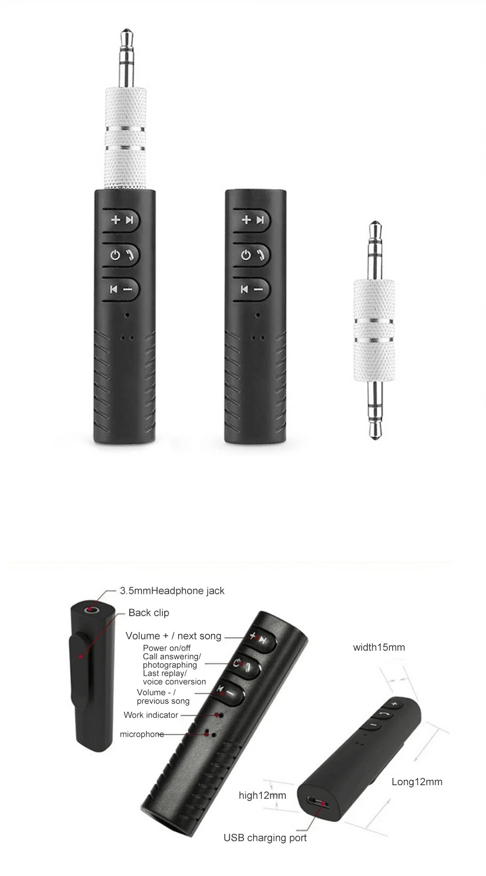 Автомобильный bluetooth-адаптер, мини bluetooth-приемник, 3,5 мм разъем, Bluetooth, автомобильный комплект, музыкальный аудиоприемник для акустических гарнитур Z2