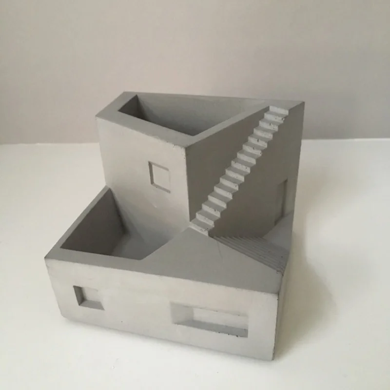 

Креативный компактный бетонный ящик для хранения для зданий и лестниц, небольшой ящик для хранения в уникальном индустриальном стиле, настольное украшение для хранения