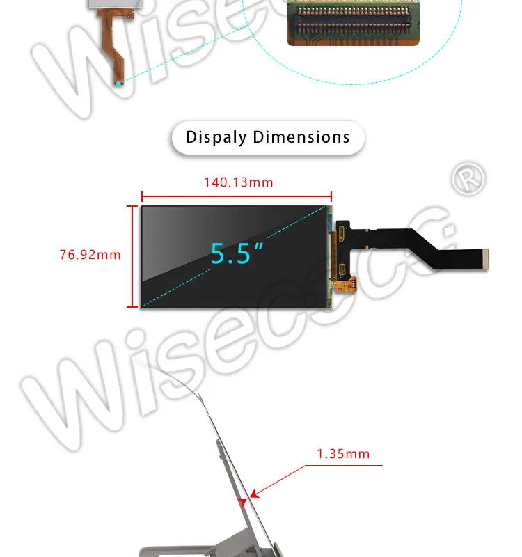 Wisecoco 2k ЖК-экран 6 дюймов 2560x1440 1440p TFT ips ЖК-панель Высокая яркость LS060R1SX02 HDMI к MIPI плата драйвера