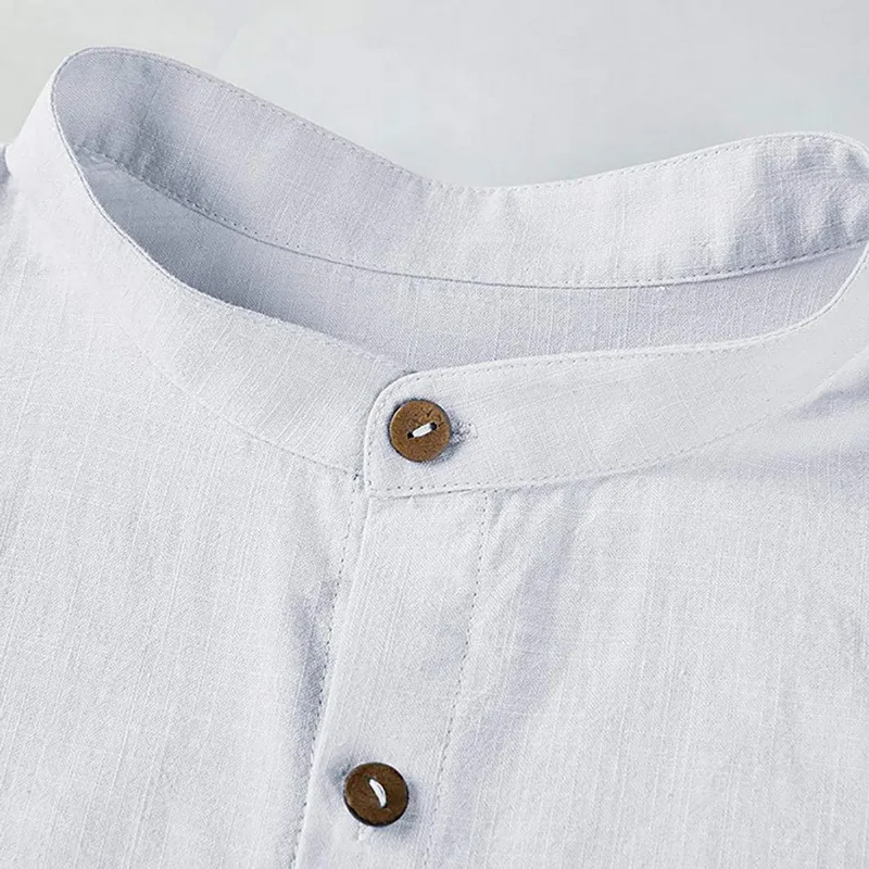 

Men's Linen V-neck Shirt Short Sleeve Loose Buttons Summer Comfortable Pure Cotton Casual Loose Holiday Shirt T-shirt Top