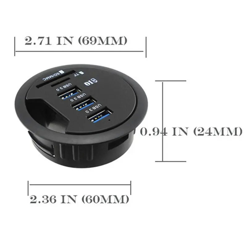 В-стол usb-хаб 3 Порты и разъёмы USB 0 зарядное устройство с 2 слота SD / Micro-SD кард-ридер |