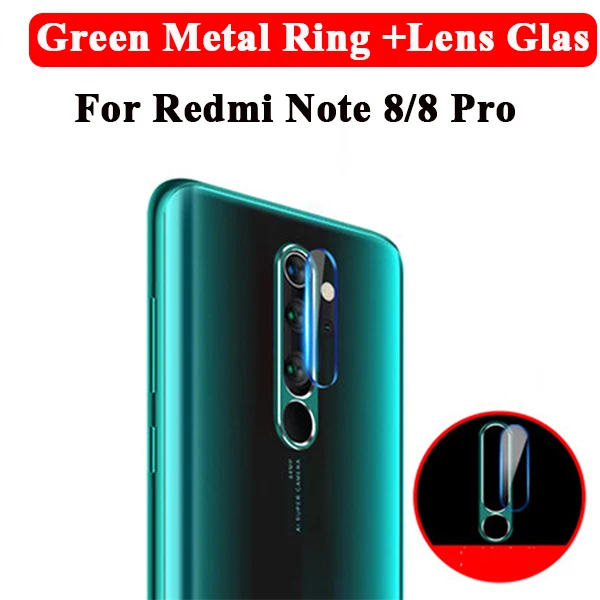 Green Ring glass Защитное стекло для объектива для Xiao mi Red mi Note 8 7 Pro mi A3 9T SE защитное металлическое стекло для камеры чехол-кольцо на красную mi Note 8 Pro крышка - Цвет: Green Ring glass