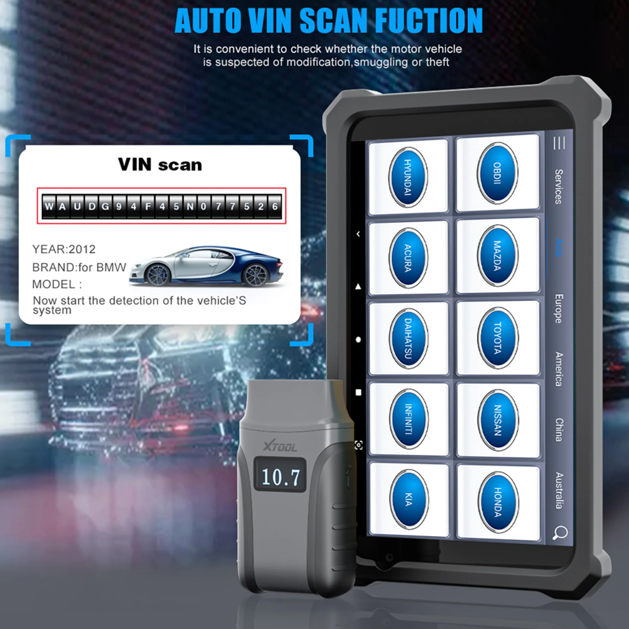 Сканер диагностический XTOOL A30M P80 OBD2 профессиональный прибор для диагностики