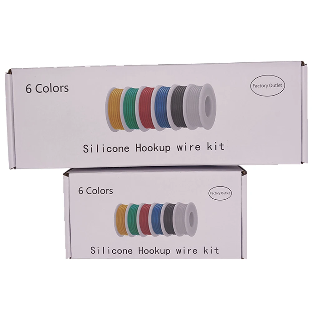 Провод из мягкого силикона 30/28/26/24/22/20/18AWG гибкий силиконовый провод 6 цветов в