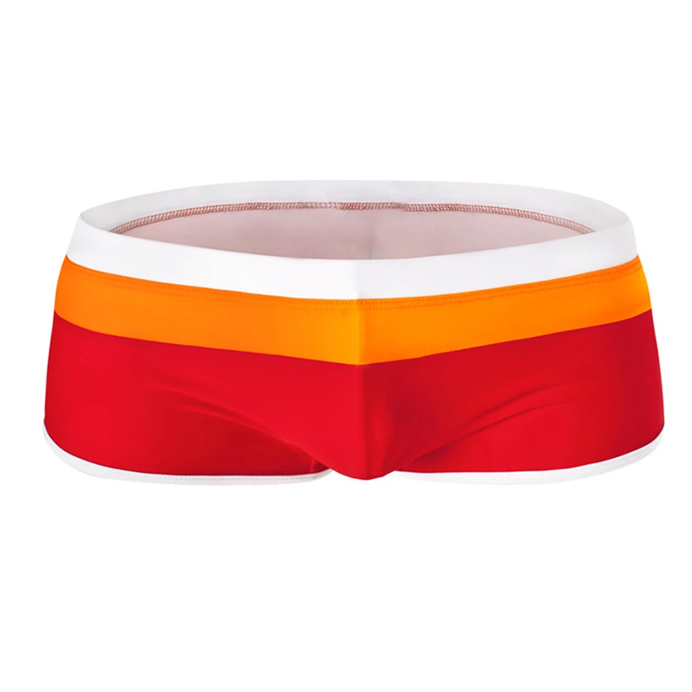 

Rainbow Men Swimming Trunks European And American Fashion Color Matching Swimwear New Boxer Swim Shorts Surfing Swimming Sport