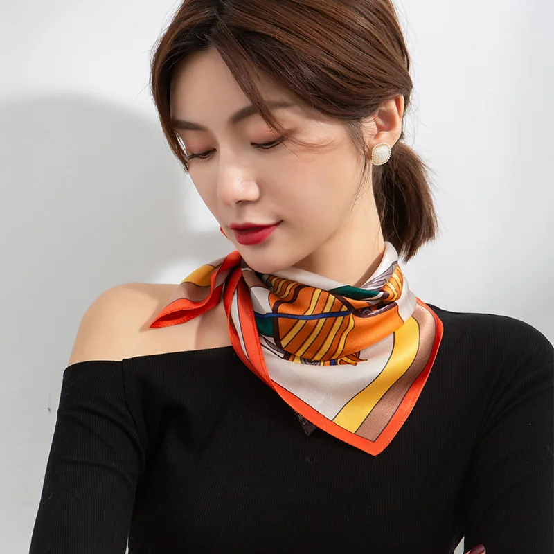 

★store silk scarves, small squares female firm hair silk scarves in the spring and autumn mulberry silk scarf joker suit
