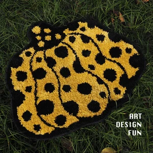 bathroom rug pumpkin shape mat fluffy entrance carpet area floor pad doormat tidy aesthetic home room decor rugs yayoi kusama free global shipping