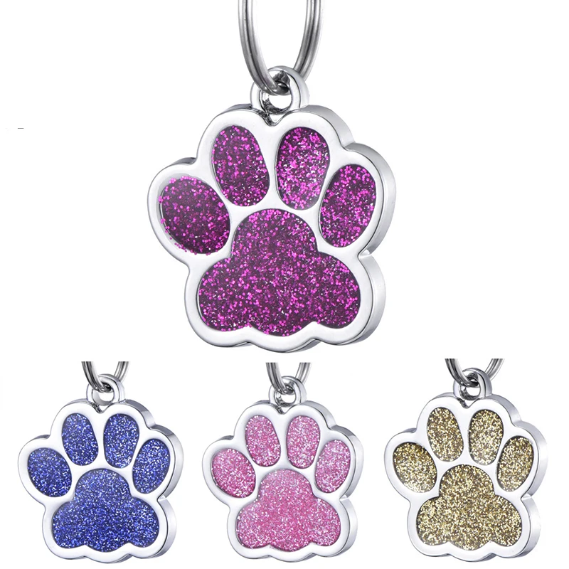 

2021 Custom Cat Cards Dog Paw Print Pendant Zinc Alloy Tag Dog Card Information Card Identity Card Round Claw Accessories