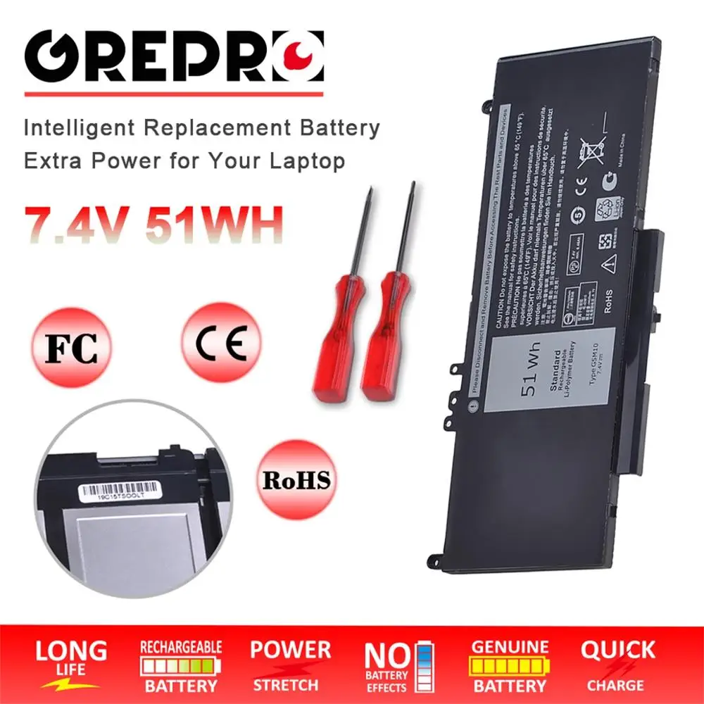 51 Втч G5M10 Аккумулятор для ноутбука DELL Latitude E5450 E5470 E5550 E5570 8V5GX R9XM9 WYJC2 1KY05 O8V5GX 7V69Y OR9XM9